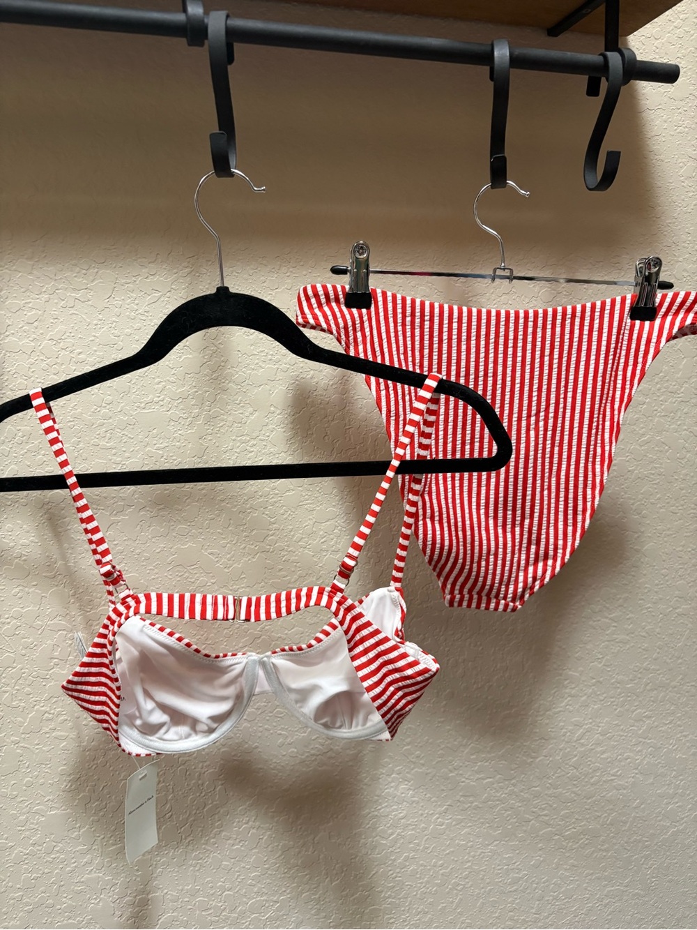 Abercrombie & Fitch Red and White Striped Bikini Set - Picture 2 of 2